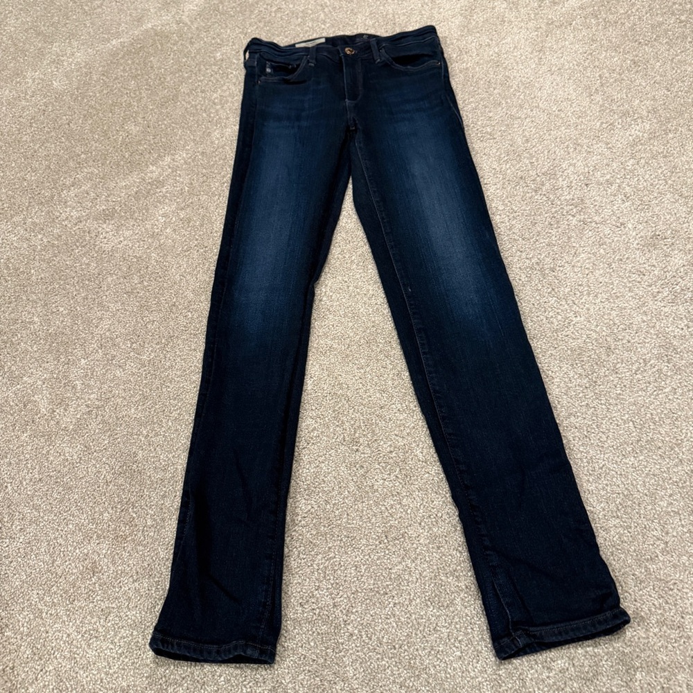 AG Adriano Goldschmied Dark Blue Denim Jeans Prima Cigarette Mid Rise Size 26